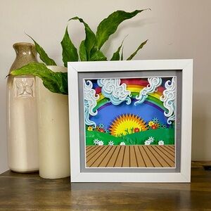 3D Dogs Rainbow Bridge Custom Shadowbox